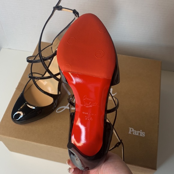 NEW IN BOX Christian Louboutin Soustelissimo 100 Patent Black Sz 36.5 - Picture 6 of 9